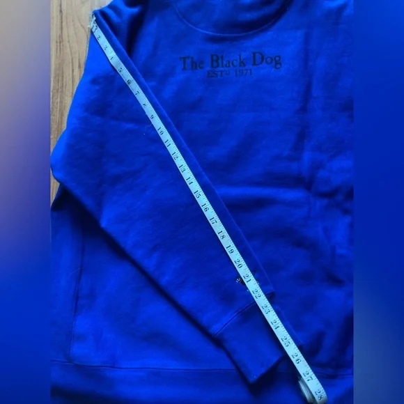 The Black Dog Mock Neck Royal Blue Pullover Heavy Sweatshirt Mens Medium Pockets - Picture 7 of 10